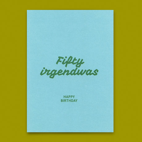 Deli Cards Postkarte "Fifty irgendwas" | Lustige Karte zum Geburtstag