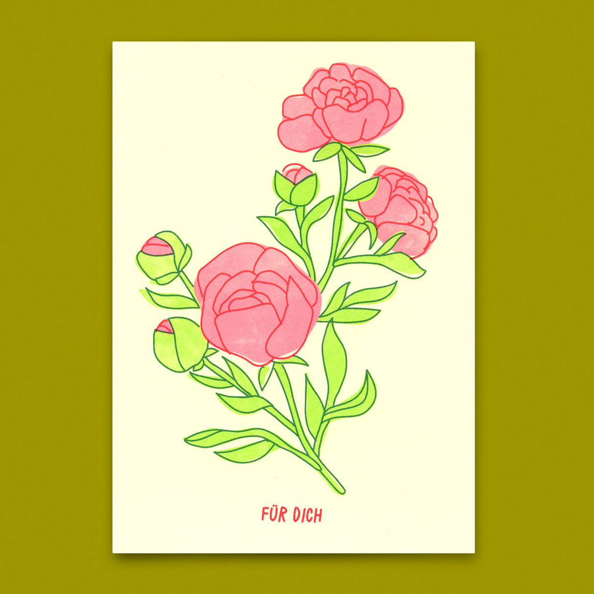 Deli Cards Postkarte "Für dich Rose" | Schöne Karte für jeden Anlass