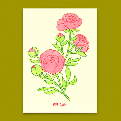 Deli Cards Postkarte "Für dich Rose" | Schöne Karte für jeden Anlass