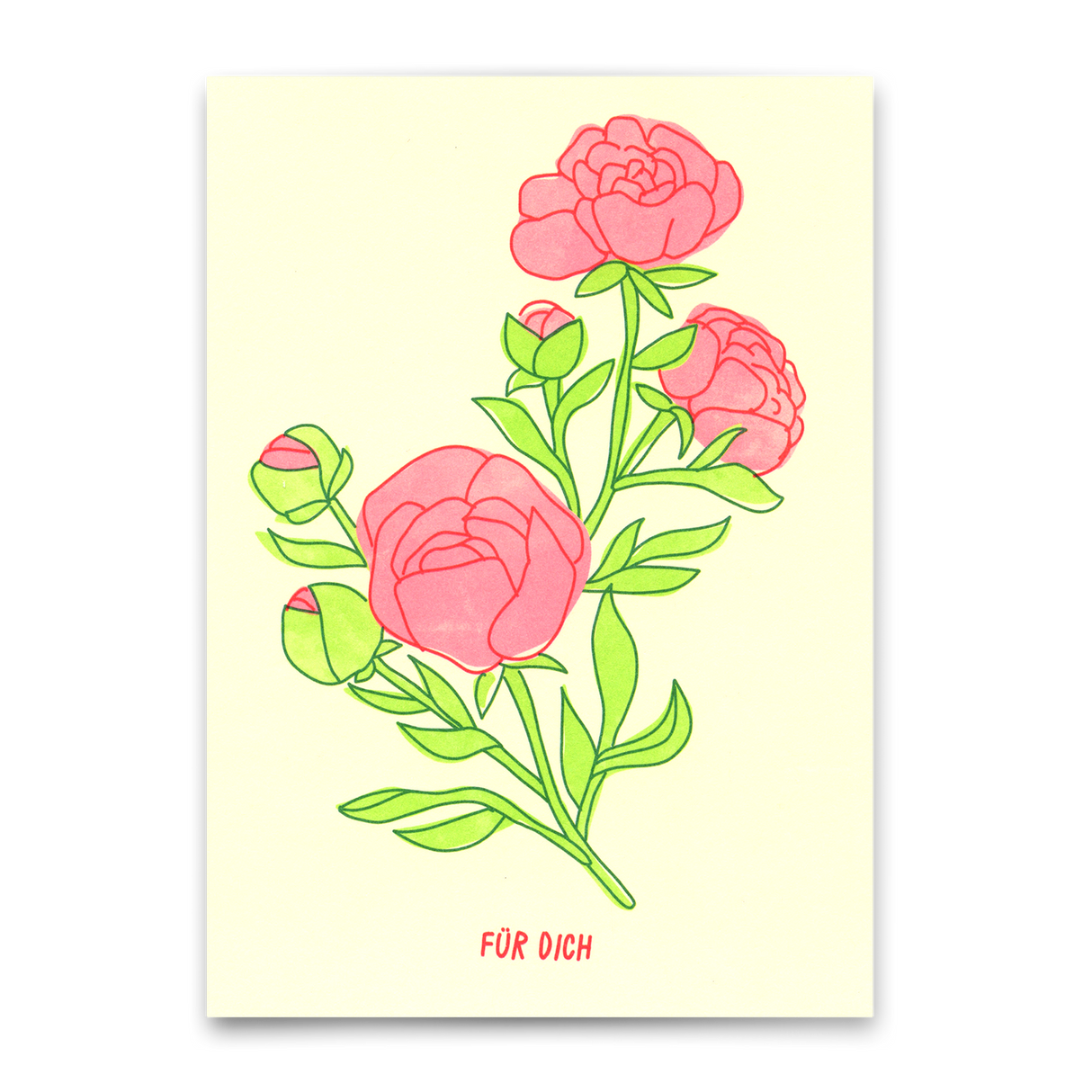 Deli Cards Postkarte "Für dich Rose" | Schöne Karte für jeden Anlass