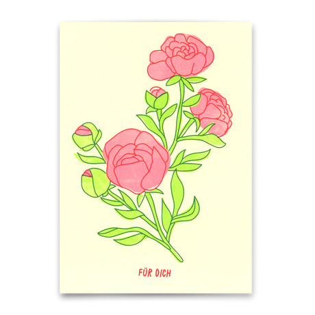 Deli Cards Postkarte "Für dich Rose" | Schöne Karte für jeden Anlass