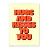 Deli Cards Postkarte "Hugs and Kisses to you" | Besondere Karte für Verliebte