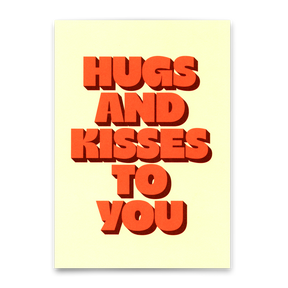 Deli Cards Postkarte "Hugs and Kisses to you" | Besondere Karte für Verliebte