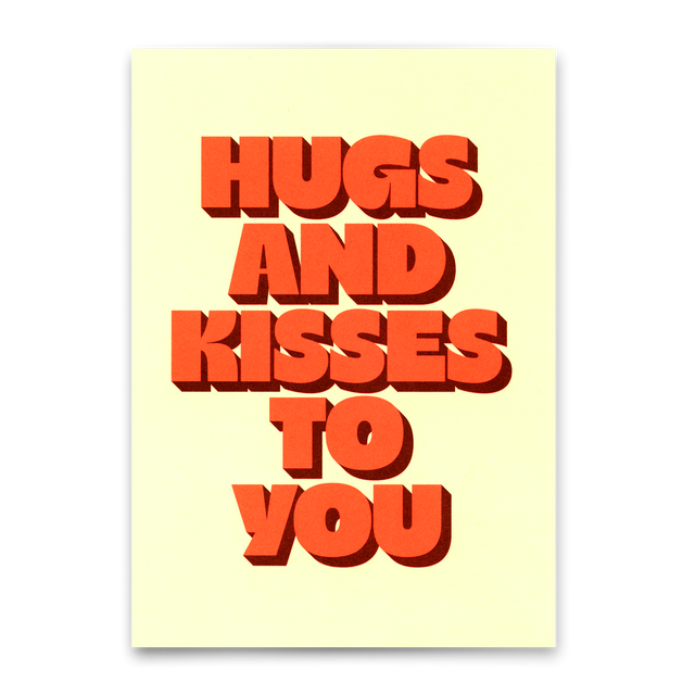 Deli Cards Postkarte "Hugs and Kisses to you" | Besondere Karte für Verliebte