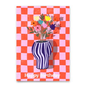 Deli Cards Postkarte "Happy Birthday Vase" | Schöne Karte zum Geburtstag