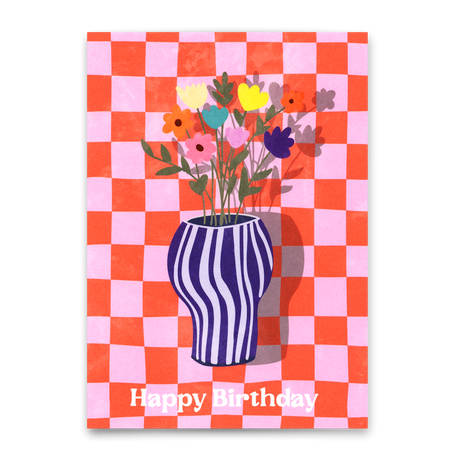 Deli Cards Postkarte "Happy Birthday Vase" | Schöne Karte zum Geburtstag