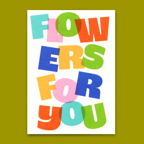 Deli Cards Postkarte "Flowers for you Colorful Letters" | Schöne Karte für jeden Anlass