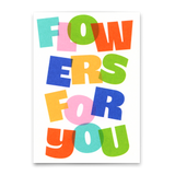 Deli Cards Postkarte "Flowers for you Colorful Letters" | Schöne Karte für jeden Anlass