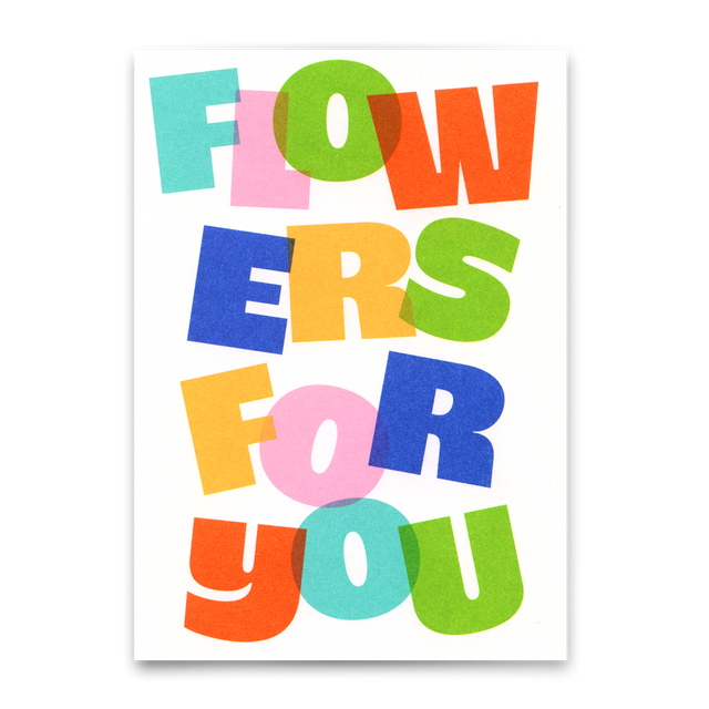 Deli Cards Postkarte "Flowers for you Colorful Letters" | Schöne Karte für jeden Anlass