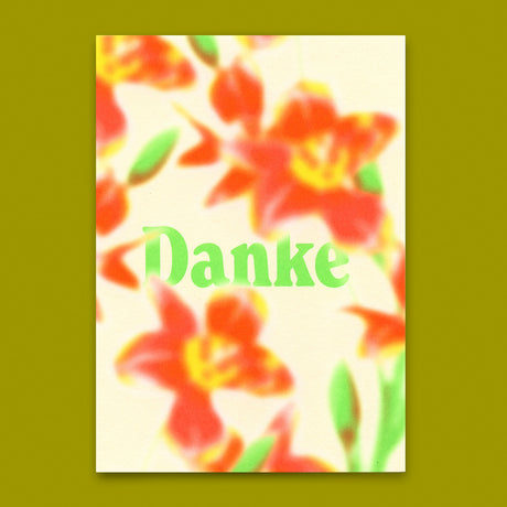 Deli Cards Postkarte "Danke Blurred Flower" | Besondere Karte zum Dankesagen