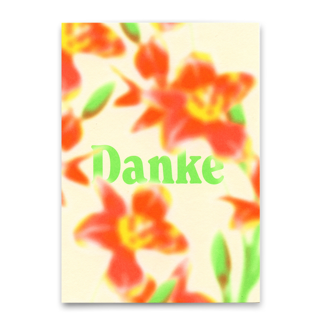 Deli Cards Postkarte "Danke Blurred Flower" | Besondere Karte zum Dankesagen