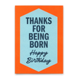 Deli Cards Postkarte "Thanks for being born Retro" | Lustige Karte zum Geburtstag
