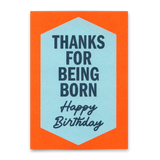 Deli Cards Postkarte "Thanks for being born Retro" | Lustige Karte zum Geburtstag