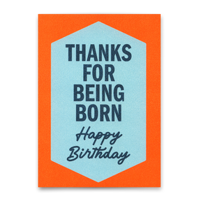 Deli Cards Postkarte "Thanks for being born Retro" | Lustige Karte zum Geburtstag