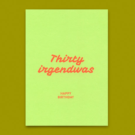Deli Cards Postkarte "Thirty irgendwas" | Lustige Karte zum Geburtstag