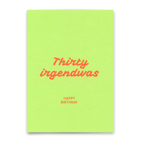 Deli Cards Postkarte "Thirty irgendwas" | Lustige Karte zum Geburtstag
