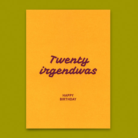 Deli Cards Postkarte "Twenty irgendwas" | Lustige Karte zum Geburtstag