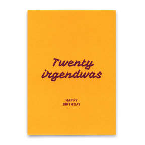 Deli Cards Postkarte "Twenty irgendwas" | Lustige Karte zum Geburtstag