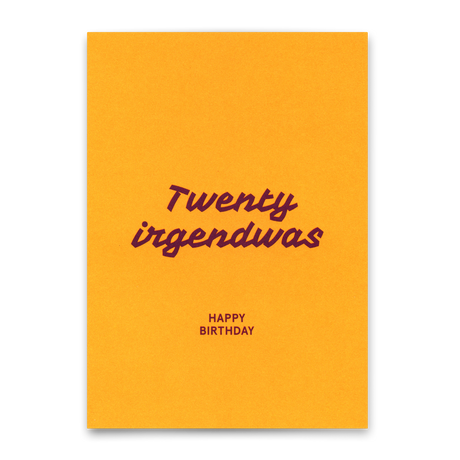 Deli Cards Postkarte "Twenty irgendwas" | Lustige Karte zum Geburtstag