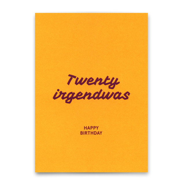 Deli Cards Postkarte "Twenty irgendwas" | Lustige Karte zum Geburtstag