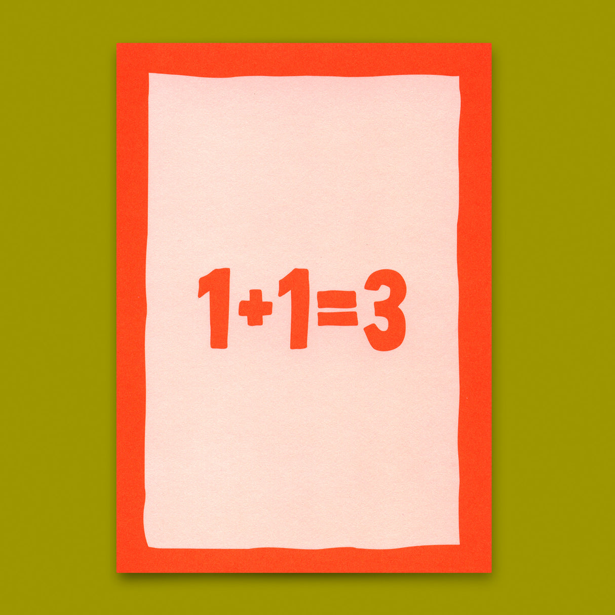Deli Cards Postkarte "1+1=3“ | Schöne Karte zur Geburt