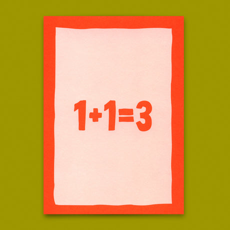 Deli Cards Postkarte "1+1=3“ | Schöne Karte zur Geburt