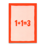 Deli Cards Postkarte "1+1=3“ | Schöne Karte zur Geburt