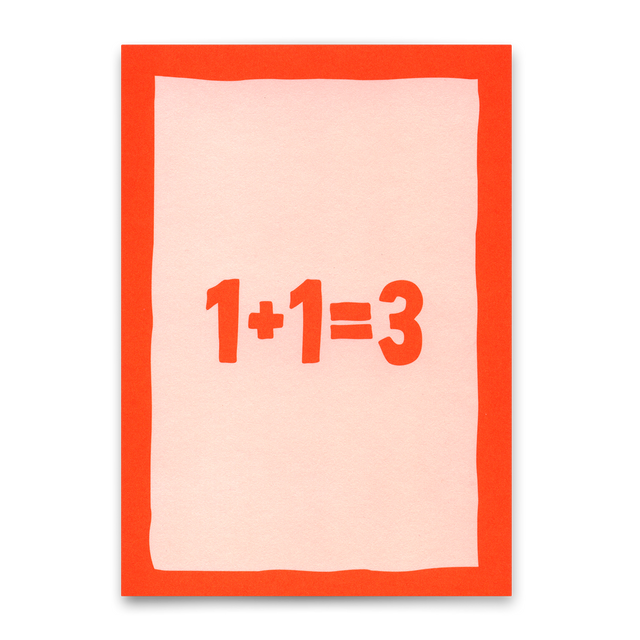 Deli Cards Postkarte "1+1=3“ | Schöne Karte zur Geburt