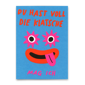 Deli Cards Postkarte "Voll die Klatsche" | Lustige Karte für Verliebte