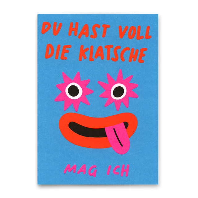 Deli Cards Postkarte "Voll die Klatsche" | Lustige Karte für Verliebte