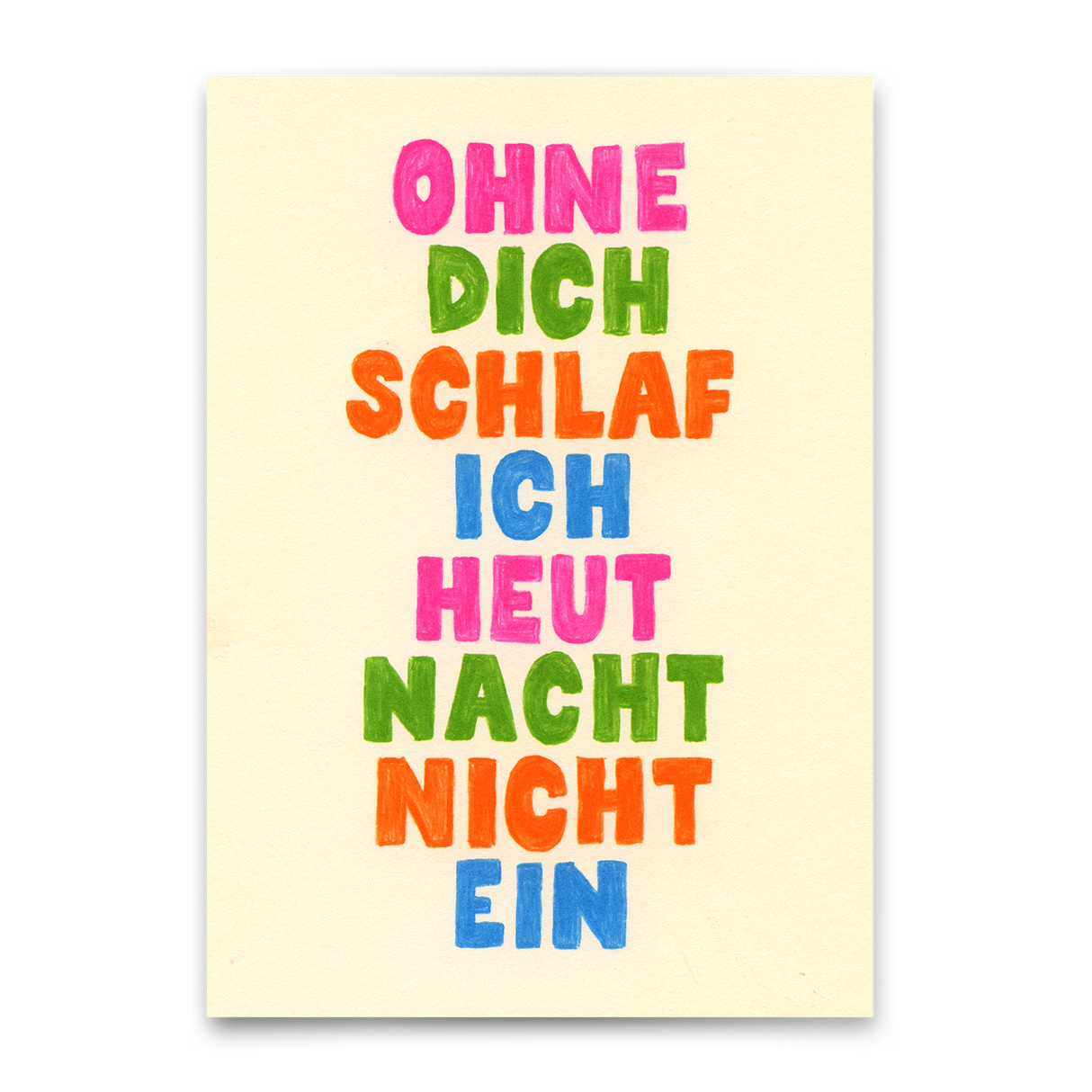 Deli Cards Postkarte "Ohne dich" | Besondere Karte für Verliebte