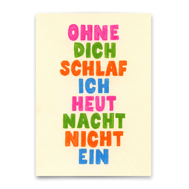 Deli Cards Postkarte "Ohne dich" | Besondere Karte für Verliebte