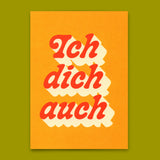 Deli Cards Postkarte "ich dich auch Retro" | Coole Karte für Verliebte