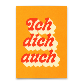 Deli Cards Postkarte "ich dich auch Retro" | Coole Karte für Verliebte