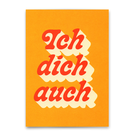 Deli Cards Postkarte "ich dich auch Retro" | Coole Karte für Verliebte