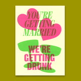 Deli Cards Postkarte "Married & Drunk" | Lustige Karte zur Hochzeit