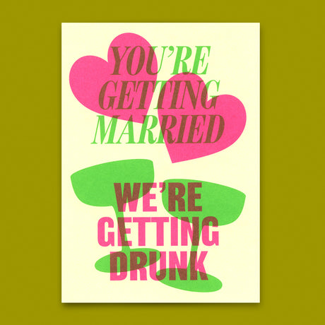 Deli Cards Postkarte "Married & Drunk" | Lustige Karte zur Hochzeit