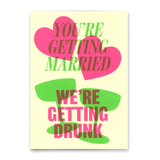 Deli Cards Postkarte "Married & Drunk" | Lustige Karte zur Hochzeit
