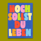 Deli Cards Postkarte "Hoch sollst du leben No. 2" | Besondere Karte zum Geburtstag