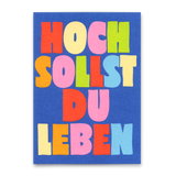 Deli Cards Postkarte "Hoch sollst du leben No. 2" | Besondere Karte zum Geburtstag