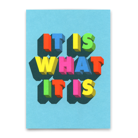 Deli Cards Postkarte "It is what it is" | Lustige Karte mit Spruch