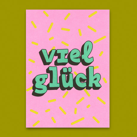 Deli Cards Postkarte "Viel Glück" | Besondere Karte zum Glückwünschen