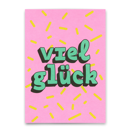 Deli Cards Postkarte "Viel Glück" | Besondere Karte zum Glückwünschen
