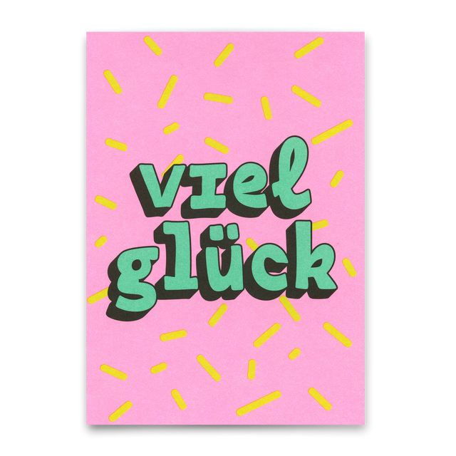 Deli Cards Postkarte "Viel Glück" | Besondere Karte zum Glückwünschen