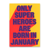 Deli Cards Postkarte "Superheroes January" | Coole Karte zum Geburtstag