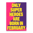 Deli Cards Postkarte "Superheroes February" | Coole Karte zum Geburtstag