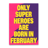 Deli Cards Postkarte "Superheroes February" | Coole Karte zum Geburtstag