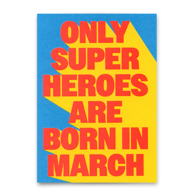 Deli Cards Postkarte "Superheroes March" | Coole Karte zum Geburtstag