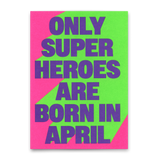 Deli Cards Postkarte "Superheroes April" | Coole Karte zum Geburtstag