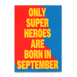 Deli Cards Postkarte "Superheroes September" | Coole Karte zum Geburtstag